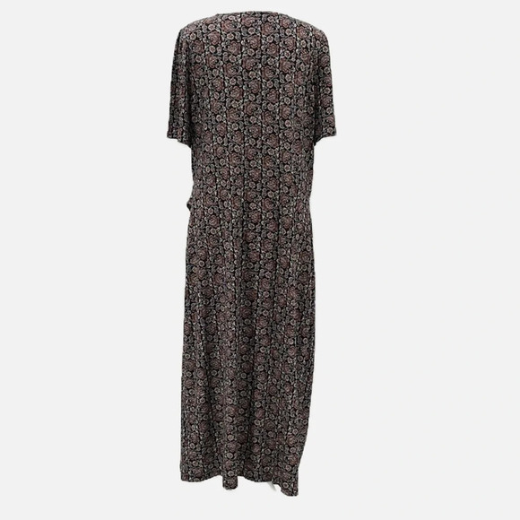 Boden Knot Front Jersey Midi Dress in Black Block Paisley - NEW - Size 16-18R - Picture 6 of 12